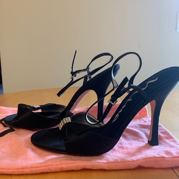 Nina Black Satin Dress/Formal Shoes - Picture 2 of 6